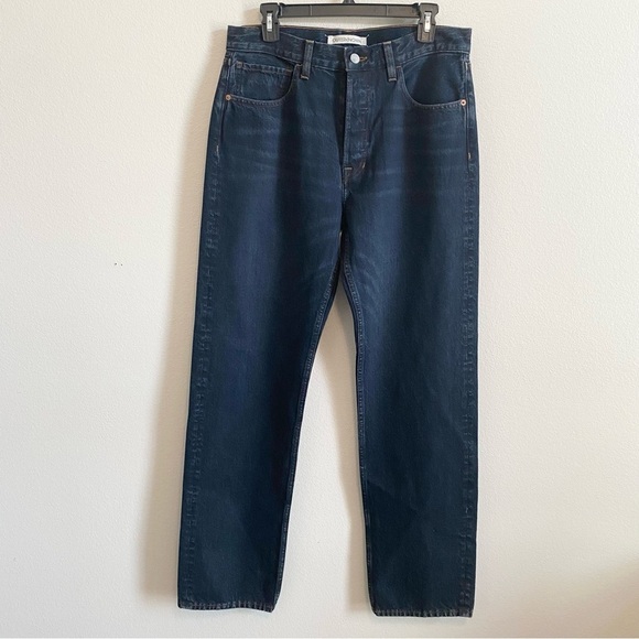 Outerknown Denim - Outerknown Dark Wash High Rise Button Fly Straight Leg Jeans Size 27